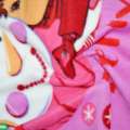 Плед флисовый 110х115 см с девочкой и снеговиком розовый оптом