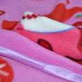 Плед флісовий 110х115 см з дівчинкою і сніговиком рожевий оптом