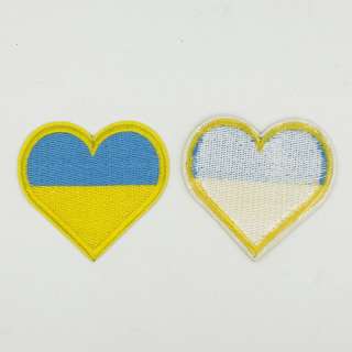 Термоаппликация Украина сердце желто-голубое 60х60мм оптом