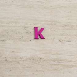 Пришивний декор літера K фіолетова, 25мм