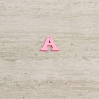 Пришивний декор літера A рожева, 25мм оптом