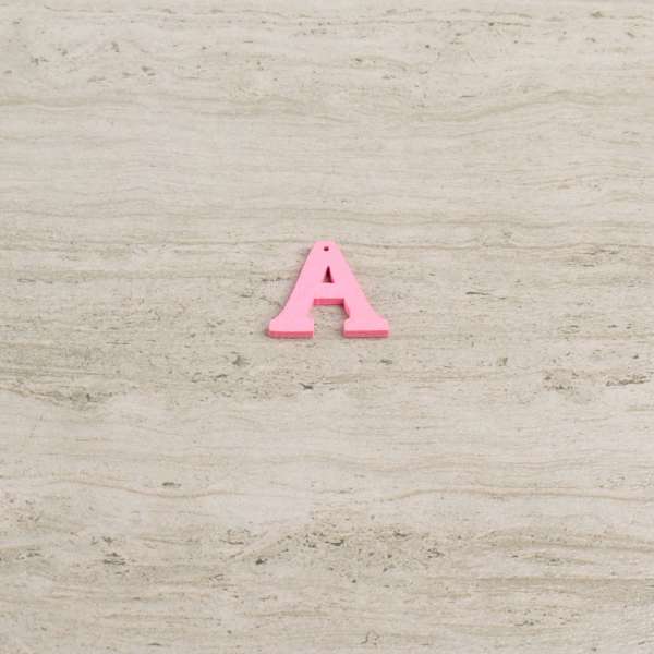 Пришивний декор літера A рожева, 25мм оптом