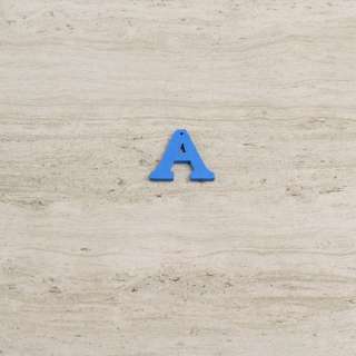 Пришивний декор літера A синя, 25мм оптом