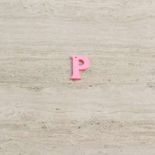 Пришивной декор буква P розовая, 25мм оптом