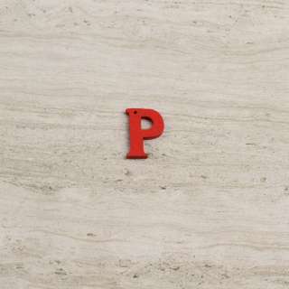 Пришивной декор буква P красная, 25мм оптом