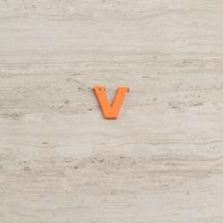 Пришивний декор літера V помаранчева, 25мм