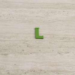 Пришивний декор літера L зелена, 25мм