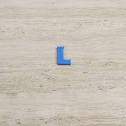 Пришивний декор літера L синя, 25мм