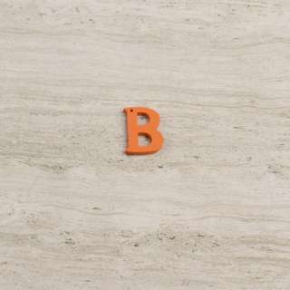 Пришивной декор буква B оранжевая, 25мм оптом