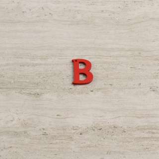 Пришивний декор літера B червона, 25мм оптом