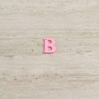 Пришивной декор буква B розовая, 25мм оптом
