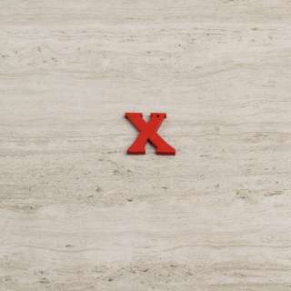 Пришивной декор буква X красная, 25мм оптом