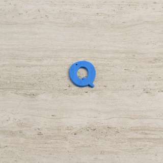 Пришивний декор літера Q синя, 25мм оптом