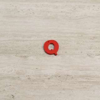Пришивной декор буква Q красная, 25мм оптом