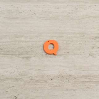 Пришивной декор буква Q оранжевая, 25мм оптом