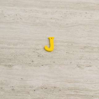 Пришивний декор літера J жовта, 25мм оптом
