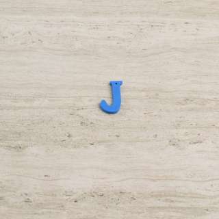 Пришивной декор буква J синяя, 25мм оптом
