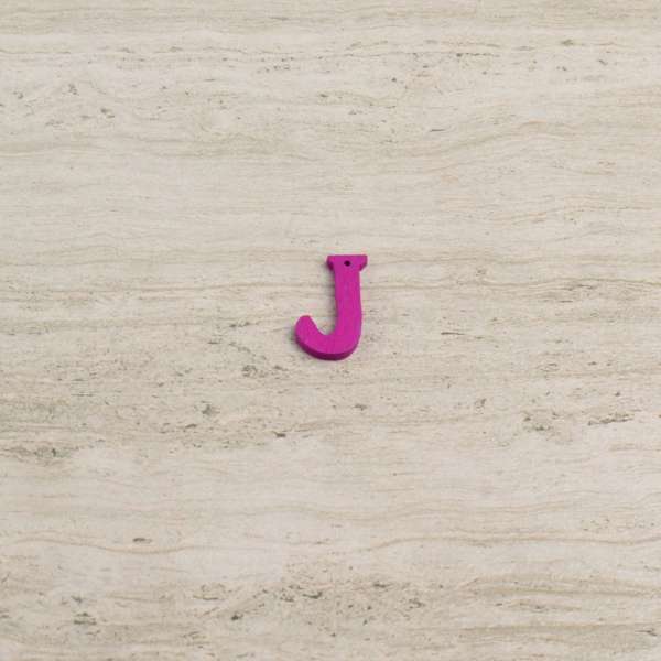 Пришивной декор буква J фиолетовая, 25мм оптом