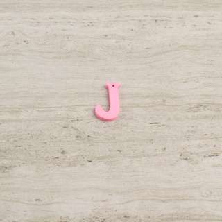 Пришивний декор літера J рожева, 25мм оптом