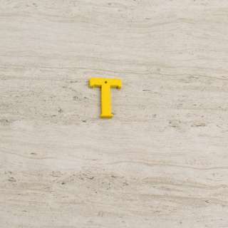 Пришивний декор літера T жовта, 25мм оптом
