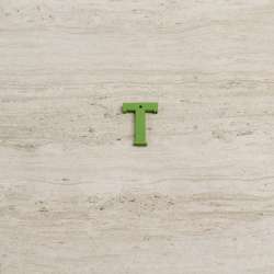 Пришивной декор буква T зеленая, 25мм