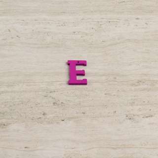 Пришивний декор літера E фіолетова, 25мм оптом