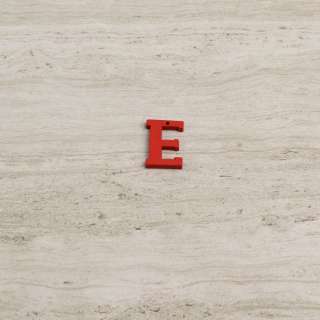 Пришивний декор літера E червона, 25мм оптом
