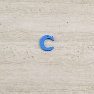 Пришивной декор буква C синяя, 25мм оптом