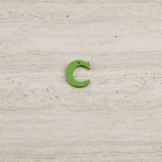 Пришивний декор літера C зелена, 25мм оптом