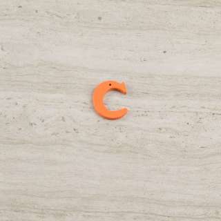 Пришивной декор буква C оранжевая, 25мм оптом