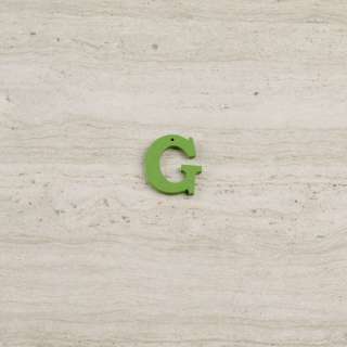 Пришивний декор літера G зелена, 25мм оптом