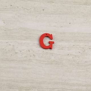 Пришивний декор літера G червона, 25мм оптом