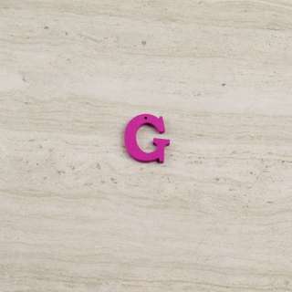 Пришивний декор літера G фіолетова, 25мм оптом