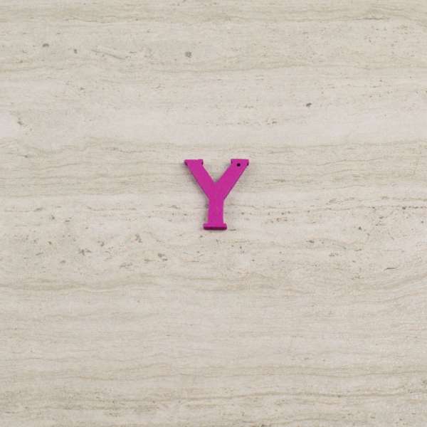 Пришивний декор літера Y фіолетова, 25мм оптом