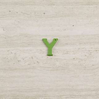 Пришивний декор літера Y зелена, 25мм оптом