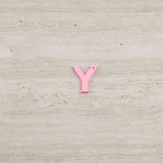 Пришивной декор буква Y розовая, 25мм оптом