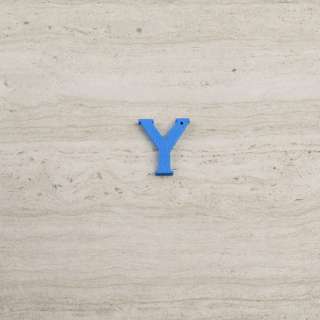 Пришивний декор літера Y синя, 25мм оптом