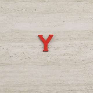 Пришивний декор літера Y червона, 25мм оптом