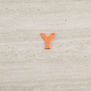 Пришивний декор літера Y помаранчева, 25мм оптом