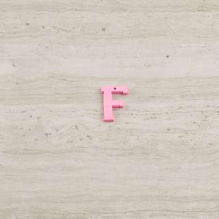 Пришивний декор літера F рожева, 25мм оптом