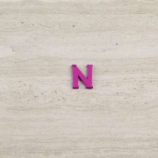 Пришивний декор літера N фіолетова, 25мм оптом