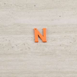 Пришивний декор літера N помаранчева, 25мм оптом