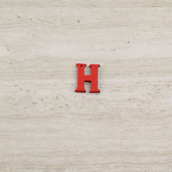 Пришивний декор літера H червона, 25мм оптом