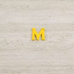 Пришивний декор літера M жовта, 25мм