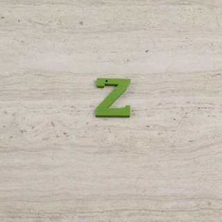 Пришивний декор літера Z зелена, 25мм оптом
