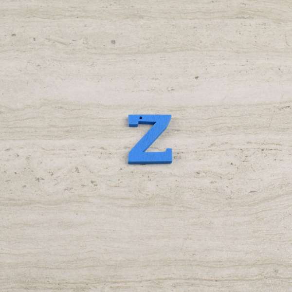 Пришивний декор літера Z синя, 25мм оптом