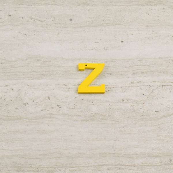 Пришивний декор літера Z жовта, 25мм оптом