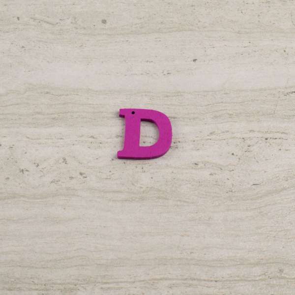Пришивний декор літера D фіолетова, 25мм оптом