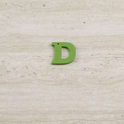 Пришивний декор літера D зелена, 25мм