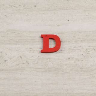 Пришивний декор літера D червона, 25мм оптом
